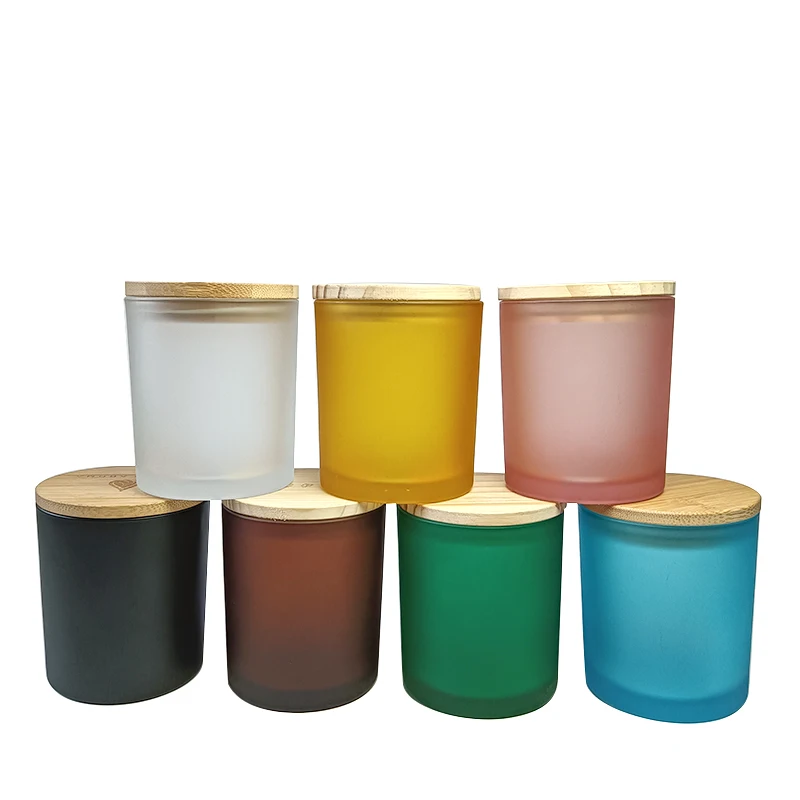 Wholesale 10 oz Unique Luxury Clear Round Bottom Glass Candle Jar for Candle Making Empty Cylinder