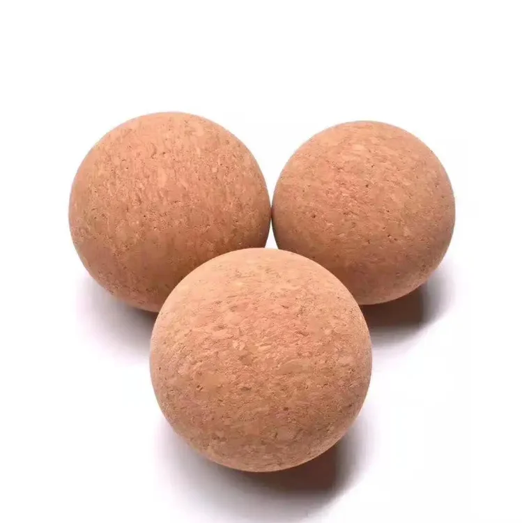 Customized logo printed 100% natural cork yoga massage ball cork yoga ball