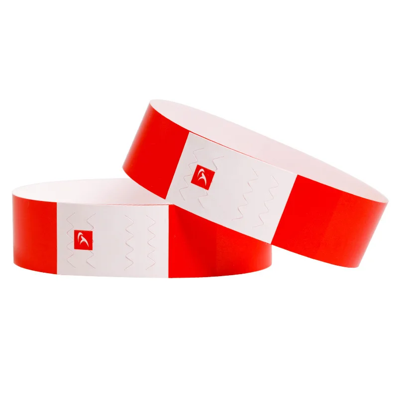Custom Design Your Own Logo Paper Wristband  One Time Use Event Hand Bands Wrist Band For Party Paper
