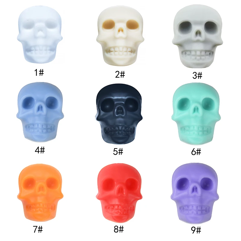 2022 New Halloween Silicone Beads Skull Head Silicone Bead Ghost Teething Beads Wholesale for Bracelet Making