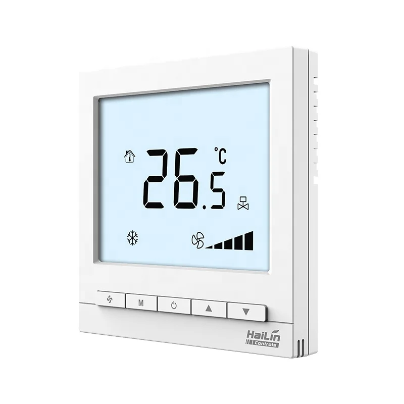 HaiLin 4 Pipe FCU Thermostat Air Conditioning 0-10V Modulating Valve 24V Programmable Schedule