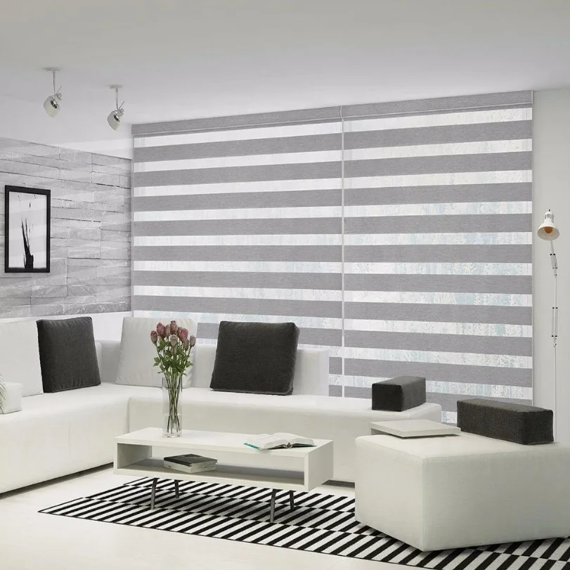 Home Decor Zebra Shades Blinds With Remote Wifi Electric Horizontal Stores Motorises Zebra Blinds Shades & Shutters