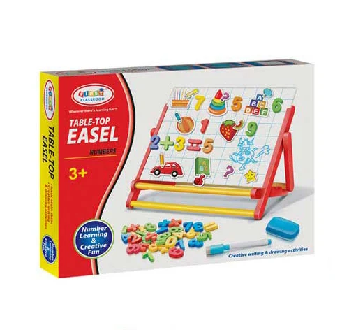 Educational table-top learning easel for kids magnetic writing drawing board