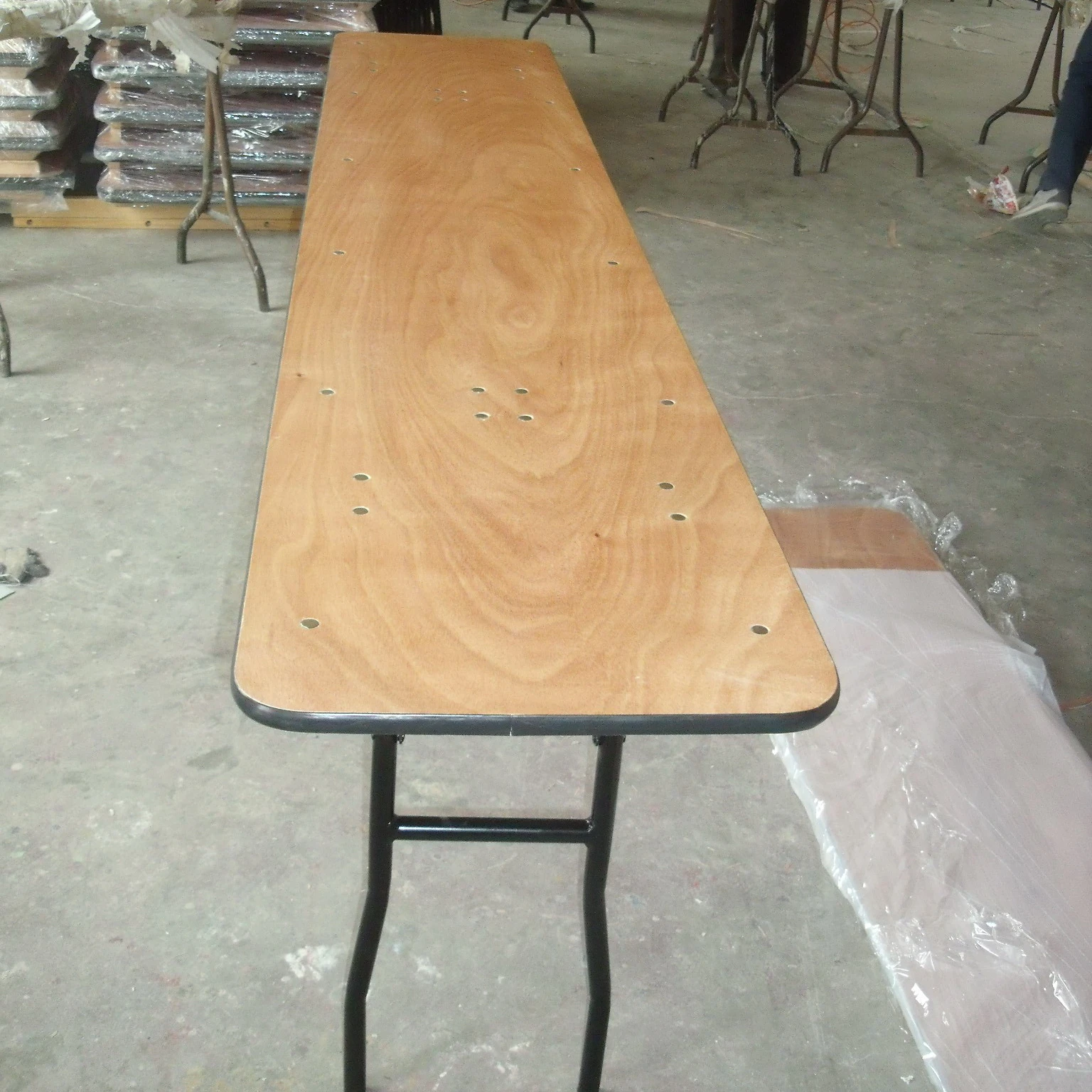 Adjustable Meeting Training Room Foldable Table Stackable Wooden Conference Folding Desk Table Foldable Table for Meeting