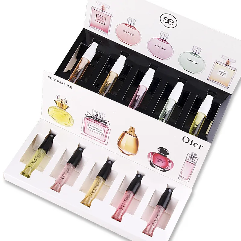 
Ladies Perfume Spray Trial Set Test Tube Long Lasting Eau De Toilette Set 5 Pieces Flower and Fruit Perfume Gift Box 