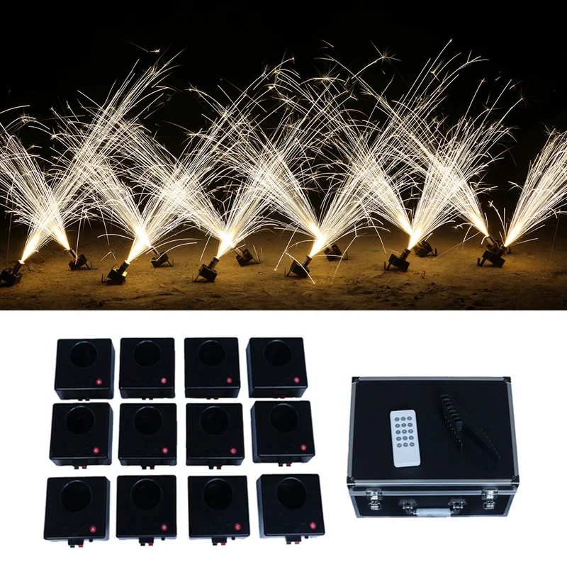 8Cues 12 Cues Special Effect Stage Fountain Cold Fireworks Firing System for Wedding Party Wireless