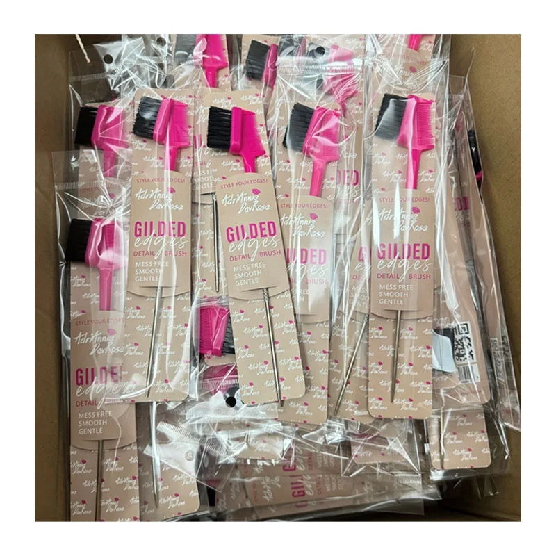 Wholesale Custom Logo Hair Tools Lace Wig Baby Hair Edge Brush Pintail Double Sided Eyebrow Comb 3 in 1 Edge Control Brush