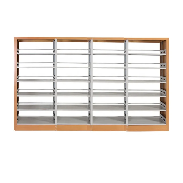 
High quality Metal Wooden Library Furniture Steel Bookshelf 