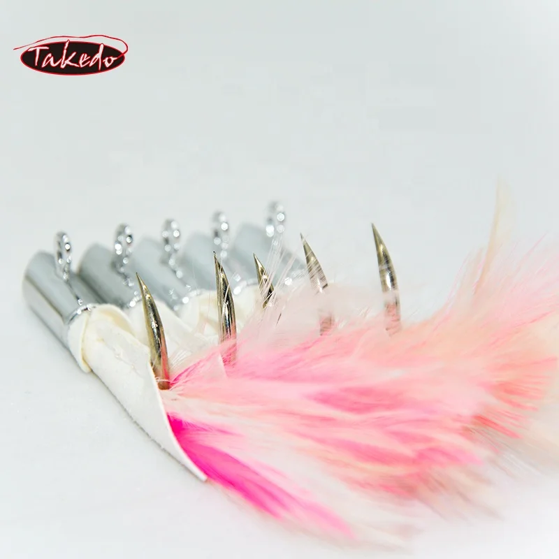 TAKEDO HT01 Electroplated deerskin hook Feather hook Lead jigging  big game shark Tuna hook fishing lure