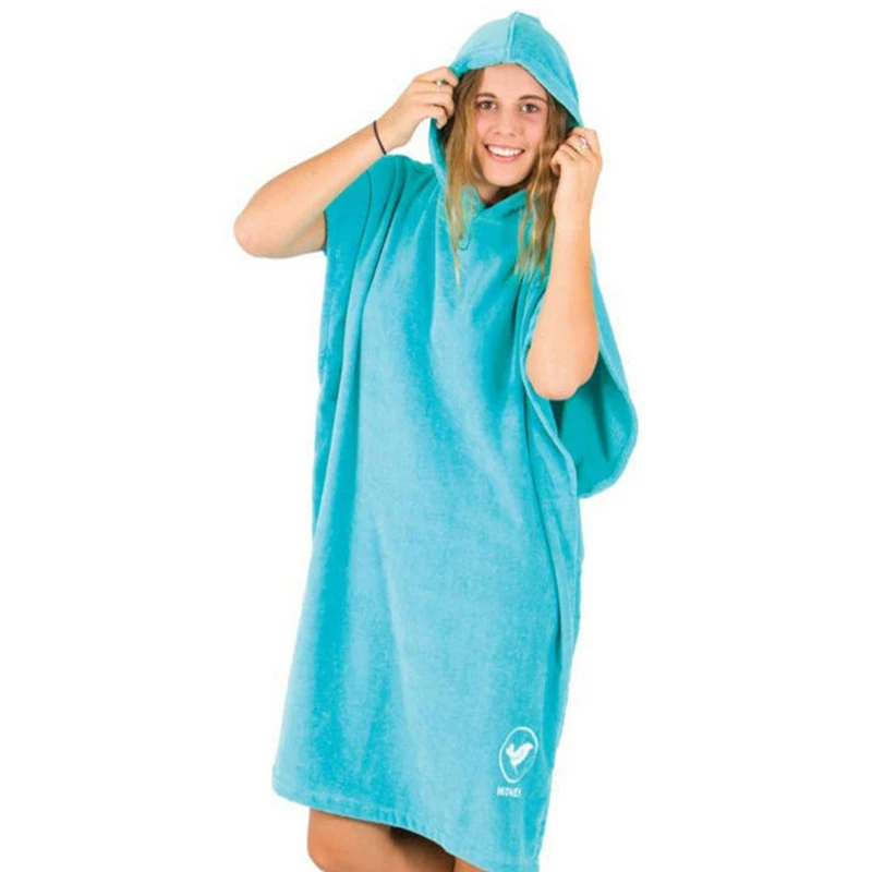 100% Cotton Custom High Quality Low MOQ Custom Microfiber Adult Surf Poncho Hooded Towel Poncho Towel Surfing Changing Poncho