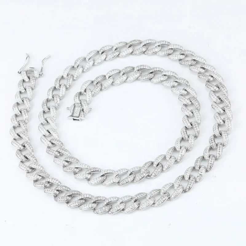 Keiyue 2024 fashion jewelry nickel free shining cz tennis necklace stone for men silver 925 tennis necklace