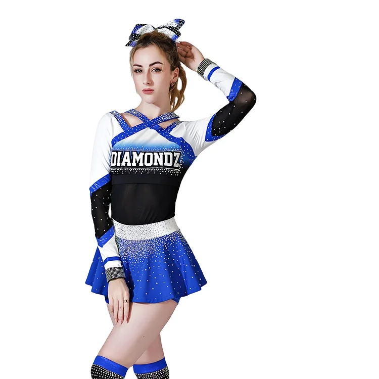 Latest Most Popular Custom Rhinestone Cheerleading Uniforms Youth Professional Cheerleaders Competitions Uniform
