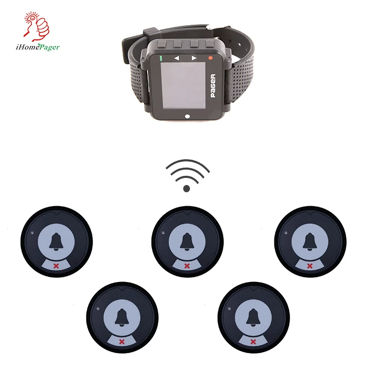 Буквенно-цифровой настроить пейджер наручные часы приемник и кнопка для отеля
