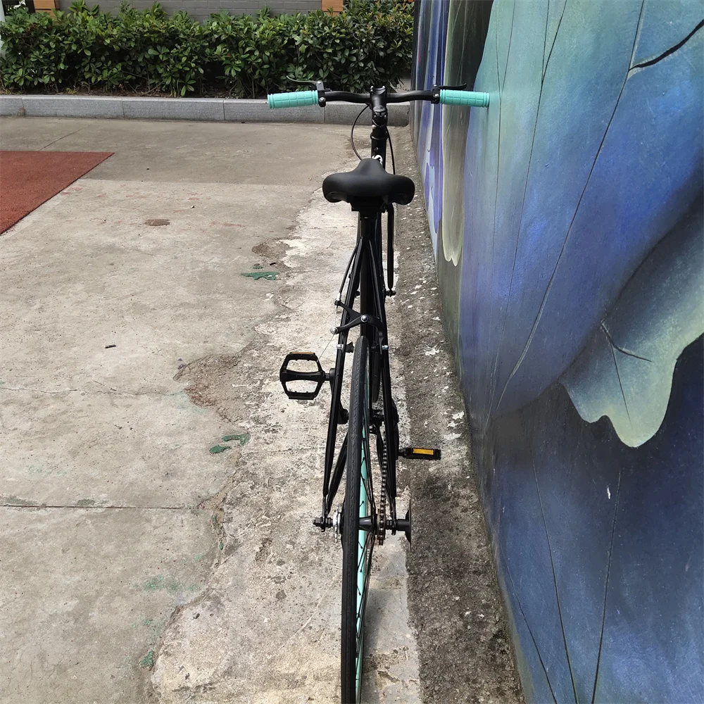 700*25C Fixed Gear Bike Black Steel Diamond Frame Fixie Bici Flip Flop Hub Single Speed City Bicycle