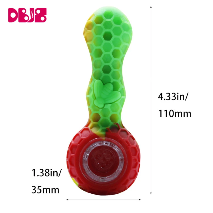 
New Products Custom Logo Silicone Smoking Pipes with Glass Bowl 