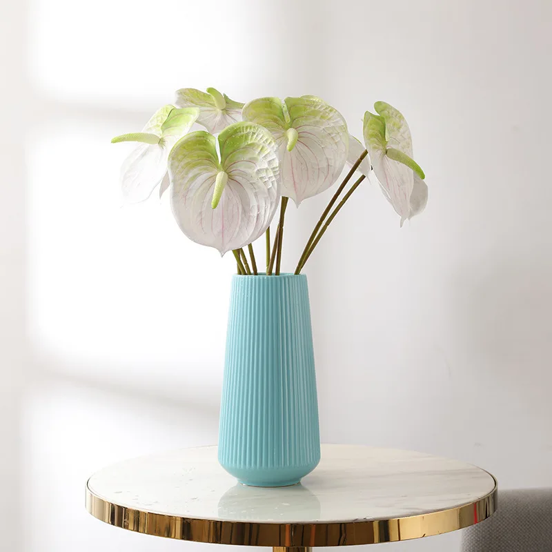 D-AN002 Wholesales Single Artificial Anthuriums Plants 3D print real touch Anthurium For Flowers arrangement Home wedding Decor