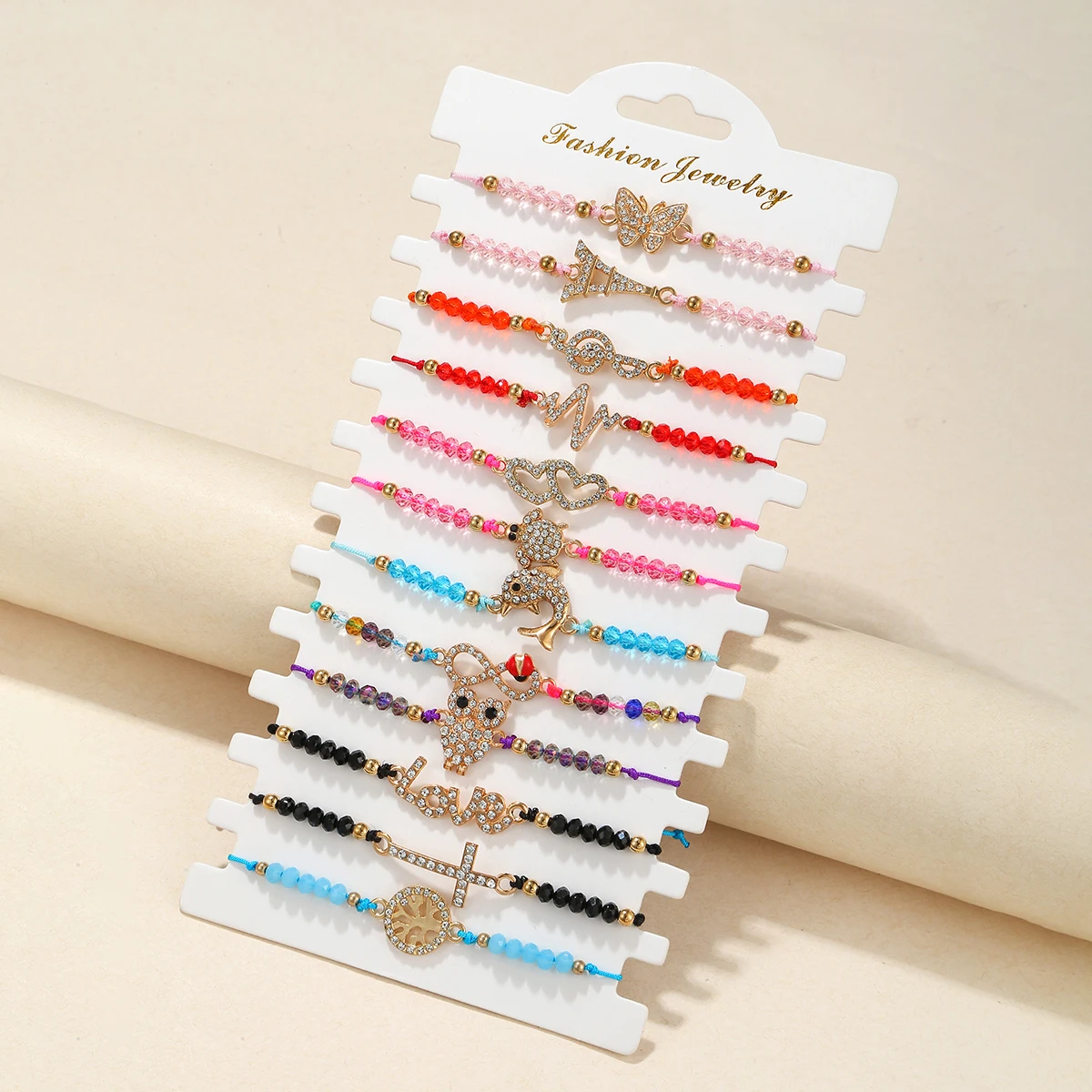 2024 New Style Beads Bracelet Handmade Beaded Weave Rope Bracelet Adjustable Rice Beads Unique Color Mixed