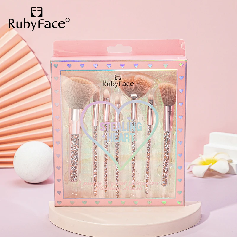 Diamond Glitter Makeup Brush Set  Synthetic Handle  Makeup Brush Maquillaje Brocha  Pink Drill Plastic Cosmetic Brushes