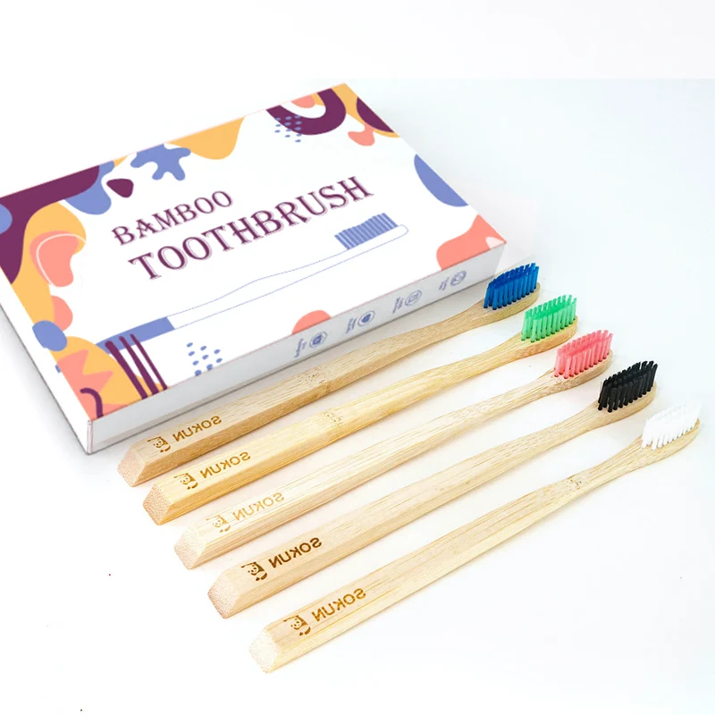 Eco-Friendly Organic Colorful Wholesale  bamboo Toothbrush Wood Toothbrushes