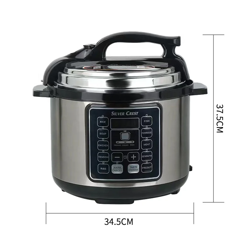 5L 6L Stainless Steel Electric Pressure Cooker Non-Stick Coating Inner Pot Presetting Food Cooking 3-1 Overheat Cooker