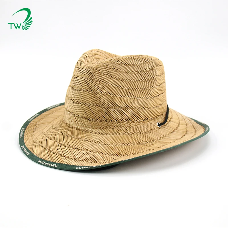Wholesale Summer Mexican Flag Lifeguard Beach Straw Hat Playa Sombrero De Paja Para Hombre Verano for Men Women-Daily Style