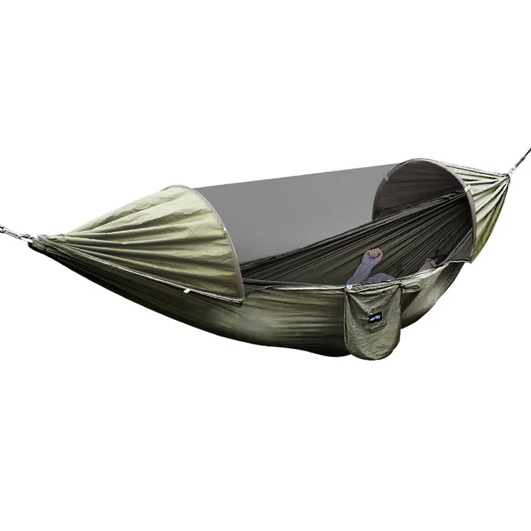 Portable Family Luxury Big Hammock Camping Ultralight Lightweight Nylon Tree Strap Parachute Hammock Mesh Hot Tent