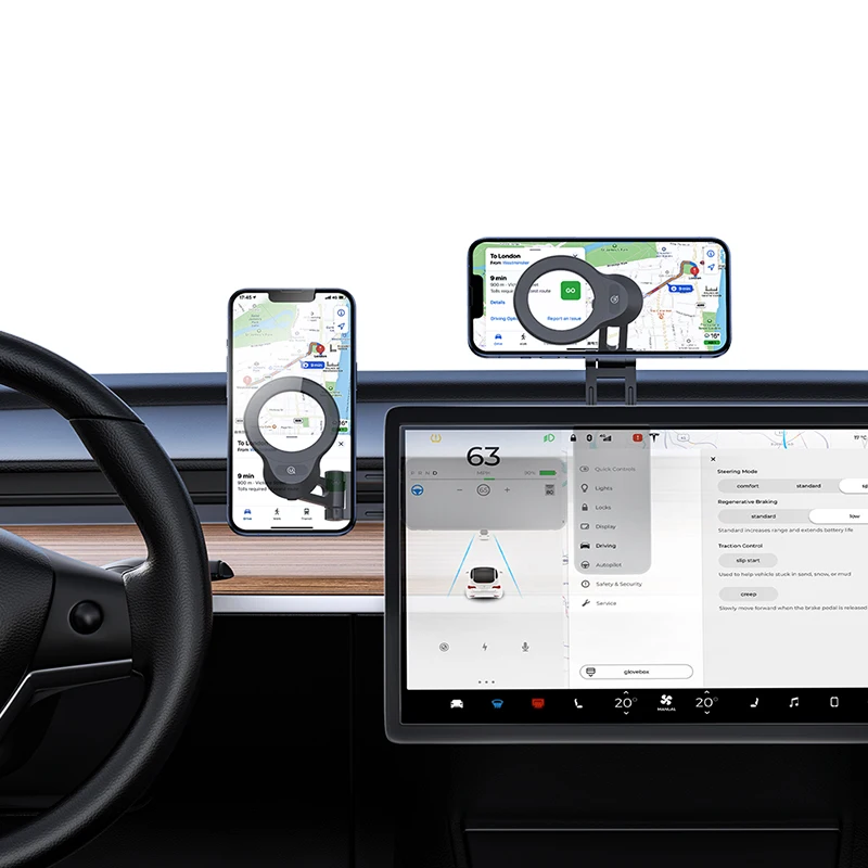 USAMS ZJ076 premium car phone holder Magnetic Car Phone Holder (Center Console) for iPhone and all phones fit