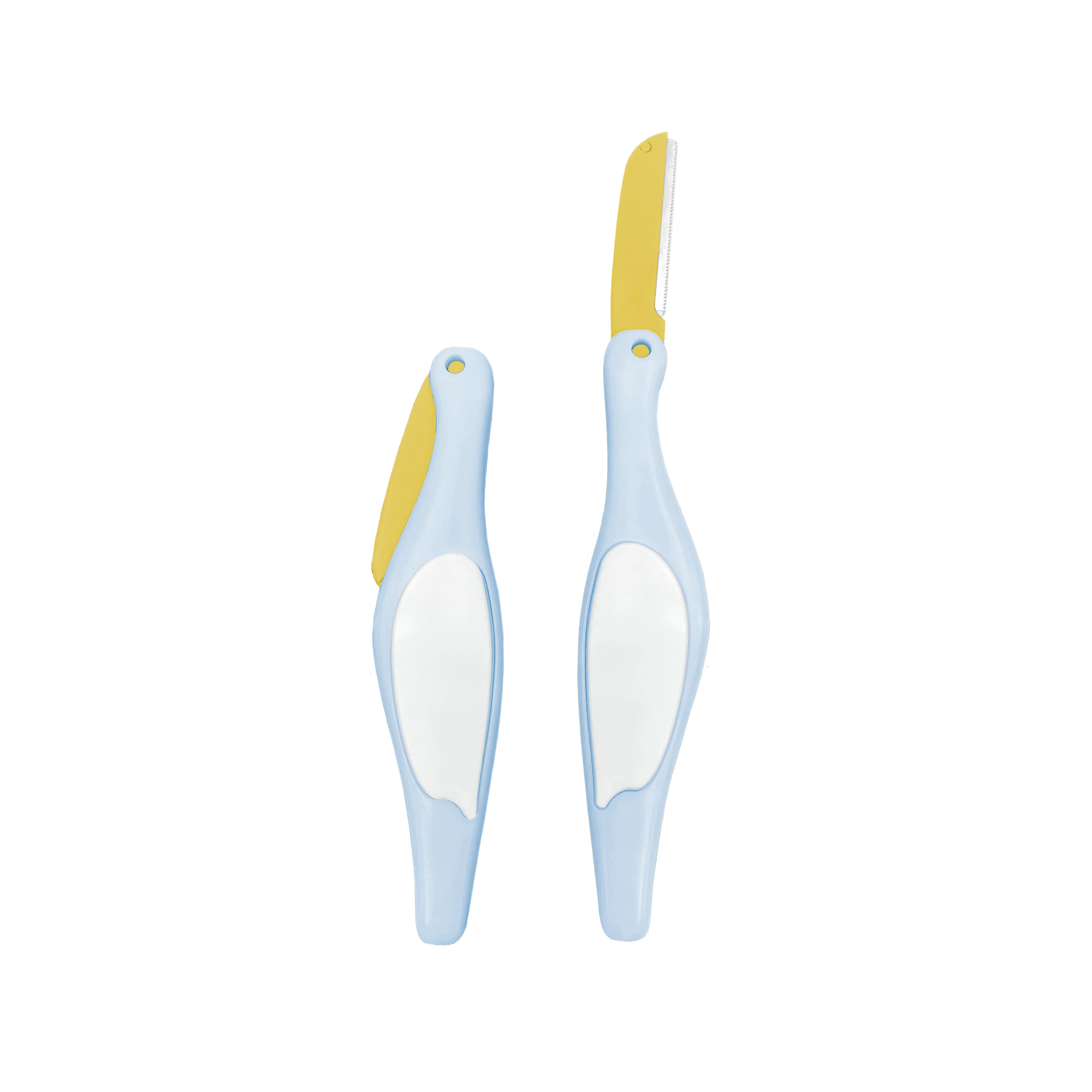 OEM ODM wholesale Plastic Handle Stainless Steel makeup tools set eyebrow shaver Unique eyebrow razor