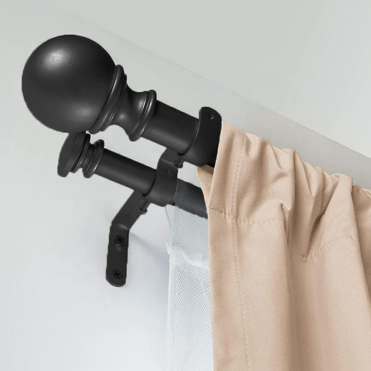 Аксессуары для украшения дома, 1 дюйм, двойные выдвижные стандартные декоративные стержни, круглые наконечники, стойка для оконных штор