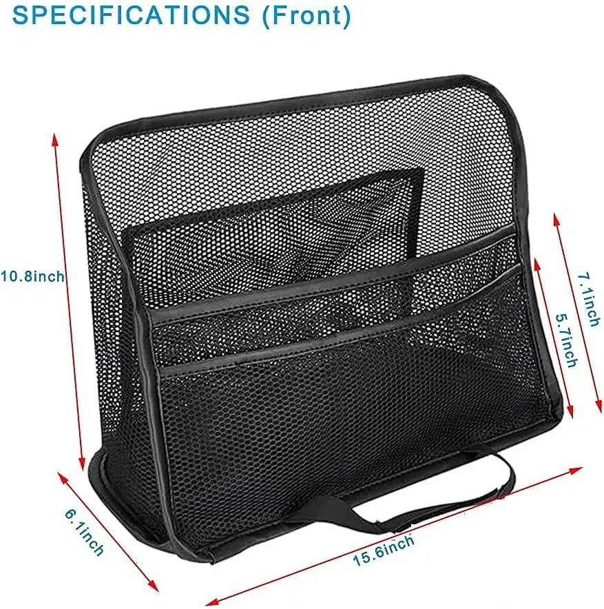 Large Capacity Custom Logo Car Net Pocket Handbag Holder Mesh Storage Bag Car Seat Gap Organizer For Phone Documents keys