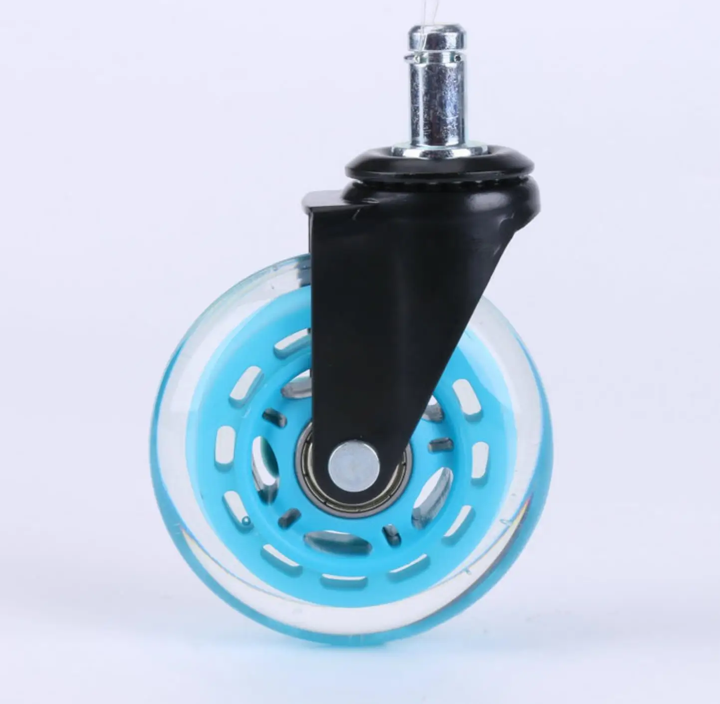 3 Inch Transparent PU Rollerblade Office Chair Caster Wheel with stem