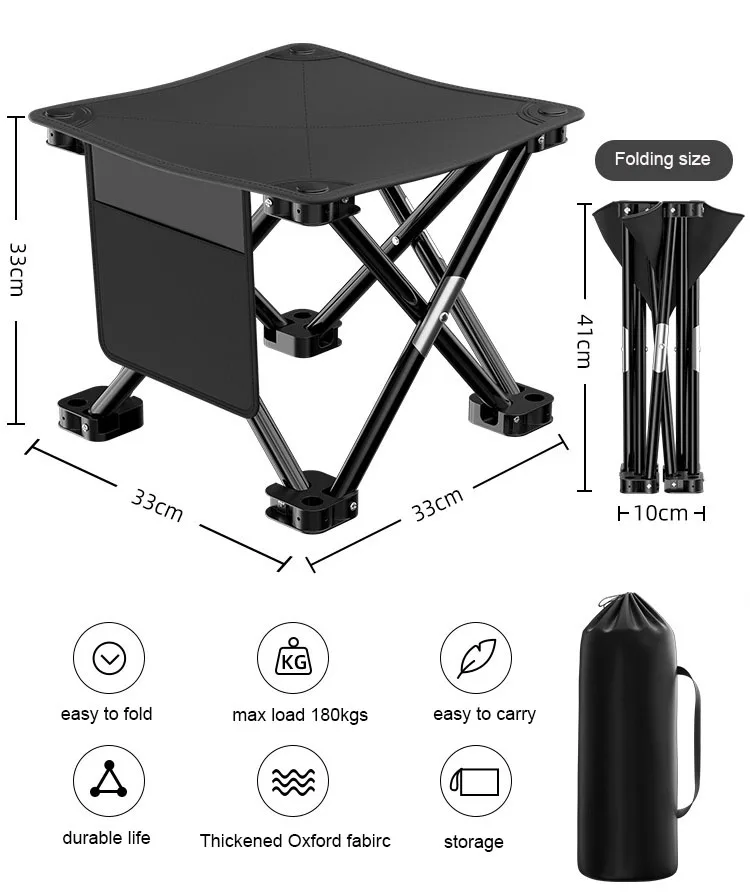 Camping Portable Folding Stools Ultralight Aluminium Alloy Storage Chair MIni Fishing Chair Picnic