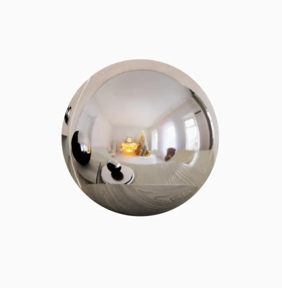 89MM Wall decoration ball stainless steel round ball can be customized holiday hotel home outdoor garden decoration ball