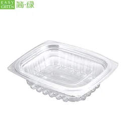 Легко зеленая Экологически чистая одноразовая пластиковая чаша для салата и овощей с крышкой