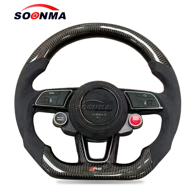 Compatible With Audi Rs3 Rs4 Rs5 Rs6 Rs7 S3 S4 S5 2017-2020 100% Real Carbon Fiber Steering Wheel