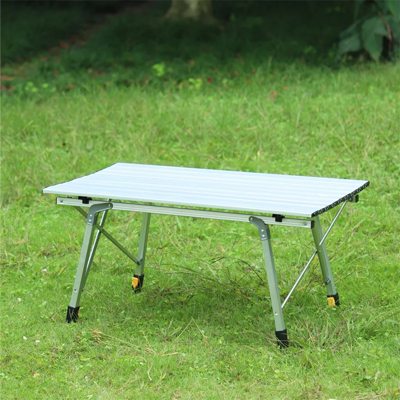 Outdoor Lightweight Aluminum Height Adjustable Folding Table for Camping Beach Backyards BBQ Party