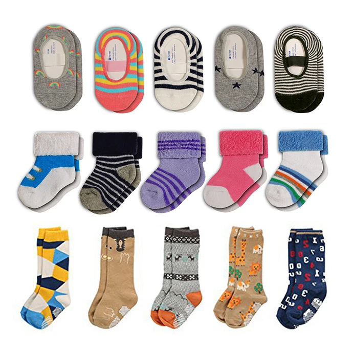 Wholesale cotton winter baby socks custom design infant toddler newborn kids child socks with grip anti slip babi boy girl sox