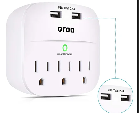 USB Wall Charger Surge Protector 5 Outlet Extender with 4 USB Charging Ports Surge Protector - 3 Outlets with USB C