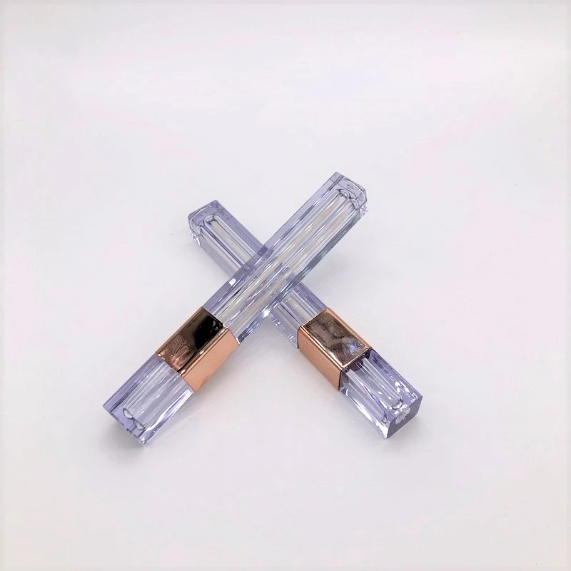 New cosmetic container 3.8ml private label lipgloss tube clear rose gold lip gloss tubes