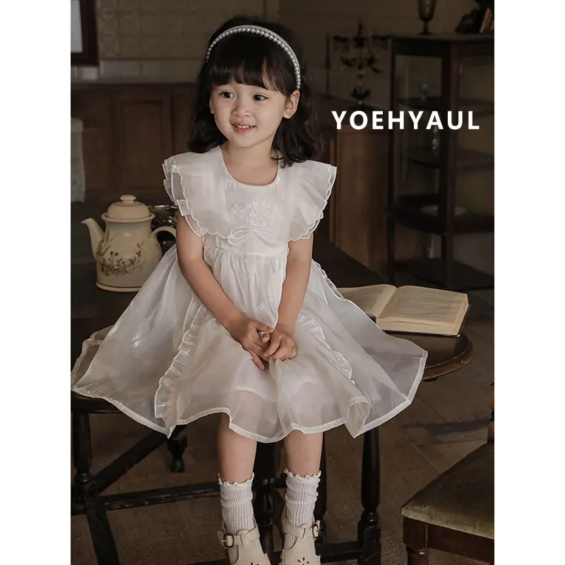 Factory OEM / ODM Children Lace Dress Patterns Luxury Sleeveless Froks Girl Dress Cotton Lining Baby Party Dress Princess