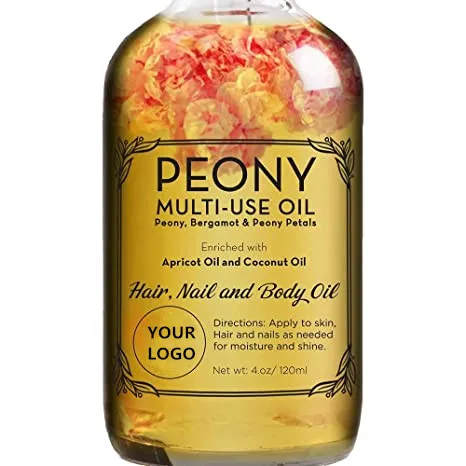 OEM/ODM hot sale organic dry flower essential oil skin care peony multi-use plant oil hair oil for massage