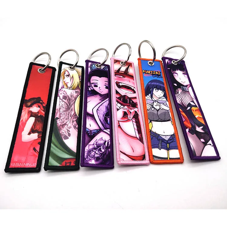 Wholesale cheap 13*3cm keychain anime jet tag key chain custom sublimation blank keychain