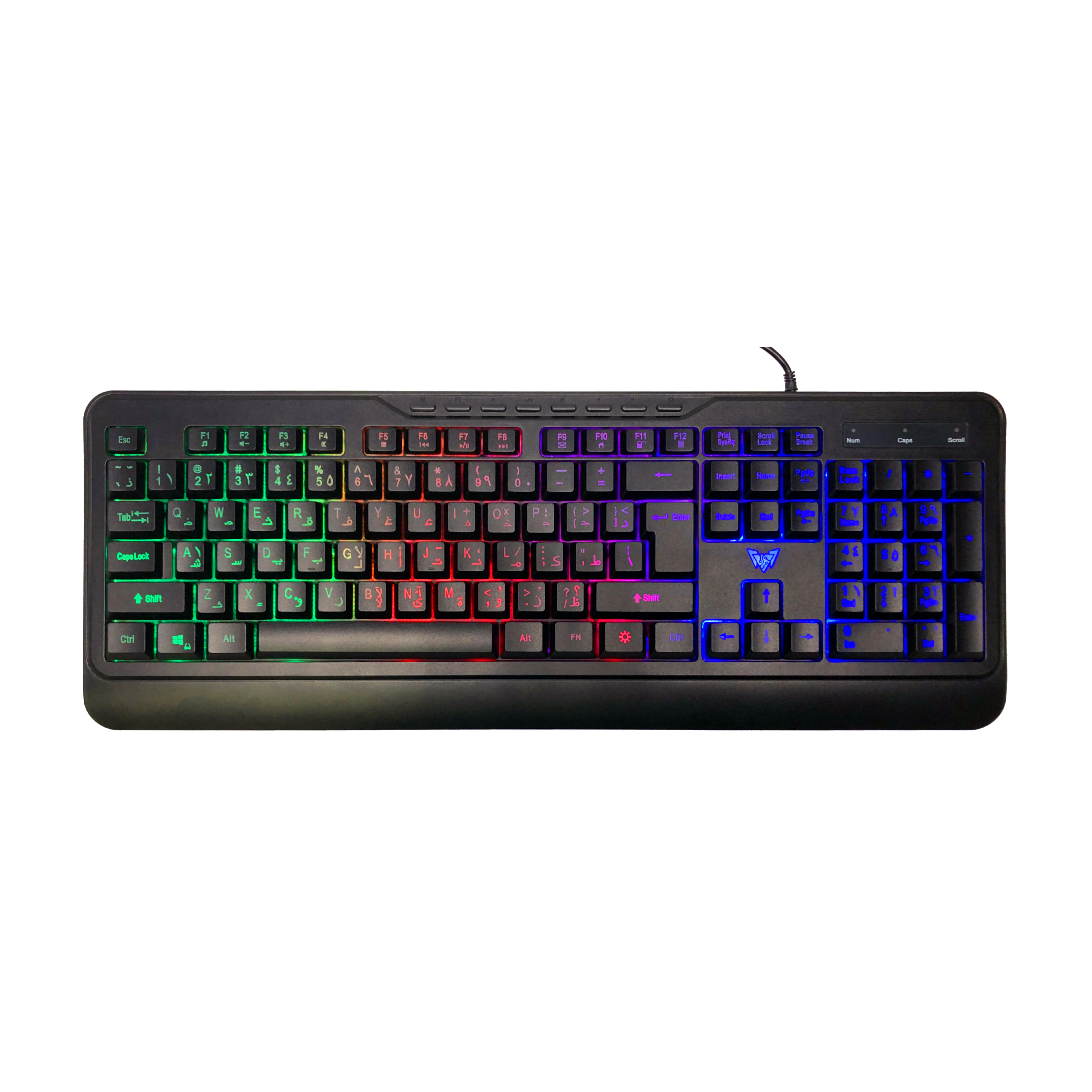 Wired Back light Keyboard RGB Computer Gaming Keyboard Wholesale USB Interface Arabic Layout PC Gamer Keyboard