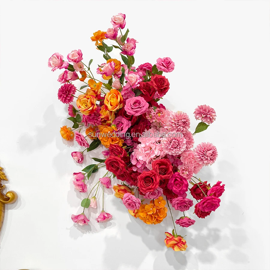 Sunwedding Artificial Pink Rose Flower Arch Wedding Arch Decorated Flower Arch For Wedding Decorations