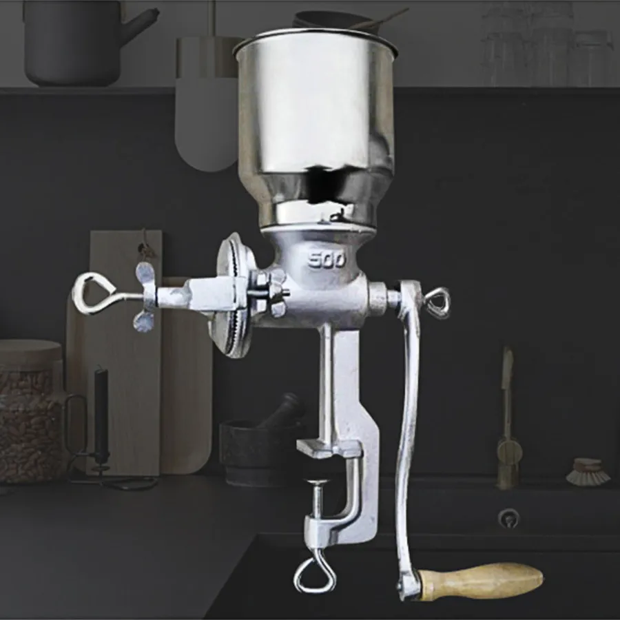 Hand operating grain corn mill grinder manual maize flour milling machine