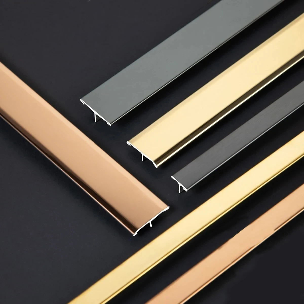 lower price  customization stainless steel inlay strips 8mm Black titanium gold decorative line for living room