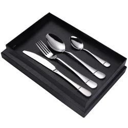 4 piece stainless steel cutlery , elegant and shiny gold flatware