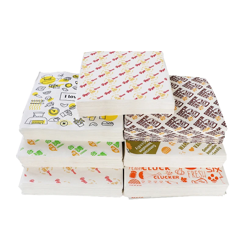 wholesale resable sandwich burger wax wrap paper Custom logo greaseproof hamburger food grade packaging paper