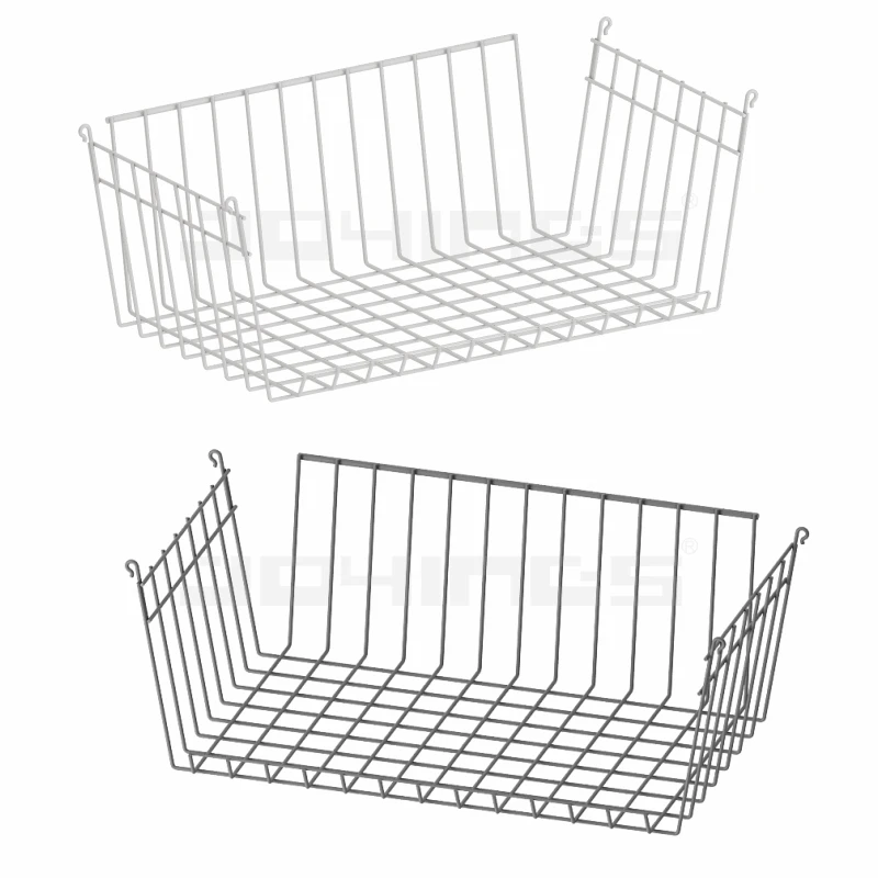 Проволочная подвесная корзина для хранения в шкафу или кладовой без монтажа прочная белая проволочная металлическая