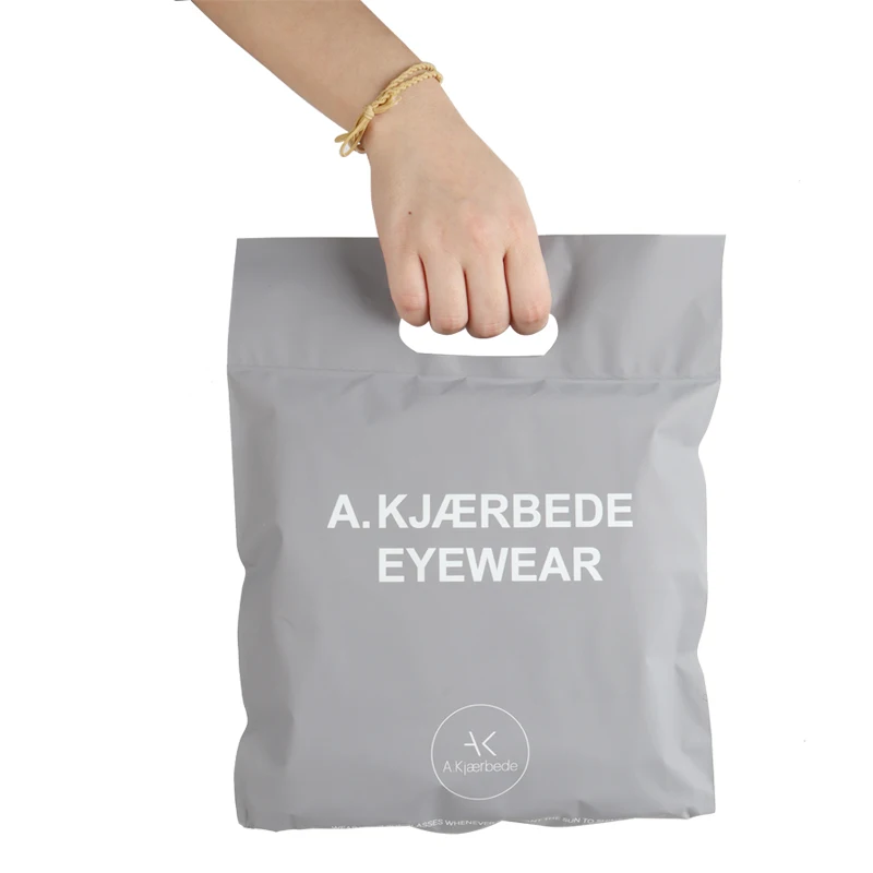 Free Sample Custom Logo Poly Mailer for Clothing Grey Polymailer Shipping Mailing Bag with Handle